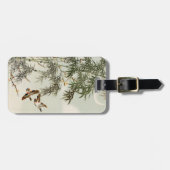 Birds Bamboo Asiatisch Japanisch Vintag Gepäckanhänger (Vorderseite horizontal)
