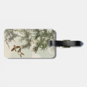 Birds Bamboo Asiatisch Japanisch Vintag Gepäckanhänger (Rückseite horizontal)