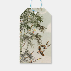Birds Bamboo Asiatisch Japanisch Vintag Geschenkanhänger