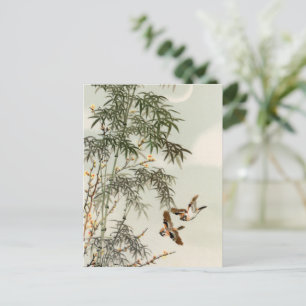 Birds Bamboo Asiatisch Japanisch Vintag Postkarte