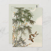 Birds Bamboo Asiatisch Japanisch Vintag Postkarte (Vorne/Hinten)