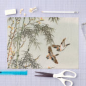 Birds Bamboo Asiatisch Japanisch Vintag Seidenpapier (Handwerk)