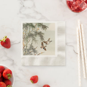 Birds Bamboo Asiatisch Japanisch Vintag Serviette