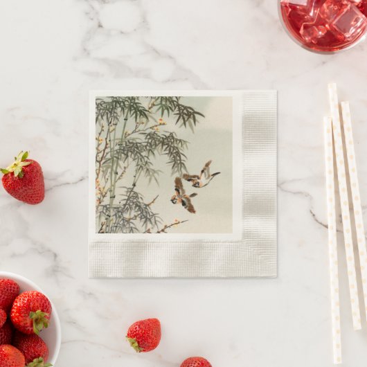 Birds Bamboo Asiatisch Japanisch Vintag Serviette (Beispiel)