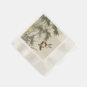 Birds Bamboo Asiatisch Japanisch Vintag Serviette (Ecke)