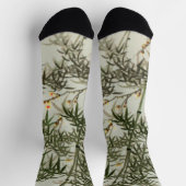 Birds Bamboo Asiatisch Japanisch Vintag Socken (Oben)