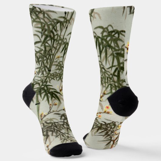 Birds Bamboo Asiatisch Japanisch Vintag Socken (Gewinkelt)