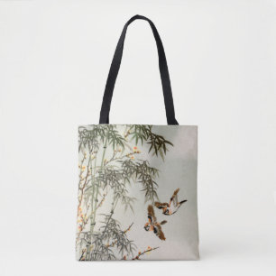 Birds Bamboo Asiatisch Japanisch Vintag Tasche