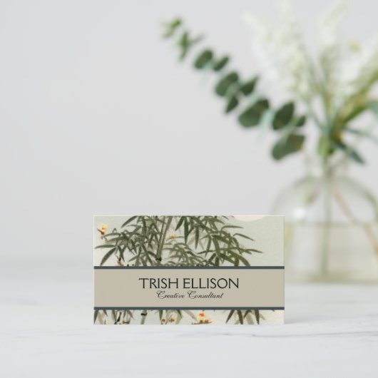 Birds Bamboo Asiatisch Japanisch Vintag Visitenkarte (Stehend Vorderseite)