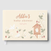 Birds & Berries Nesting Party Girl Baby Shower Gästebuch (Vorderseite)