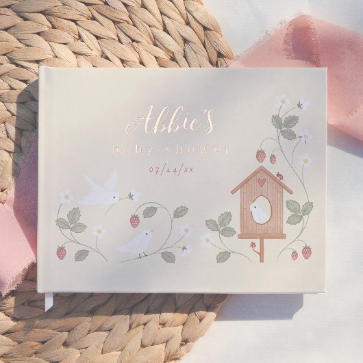 Birds & Berries Nesting Party Girl Baby Shower Gästebuch