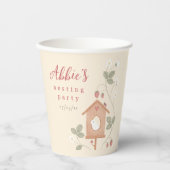 Birds & Berries Nesting Party Girl Baby Shower Pappbecher (Vorderseite)