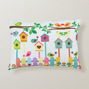 Birds Birds Birdhouse Landschaft Dekokissen