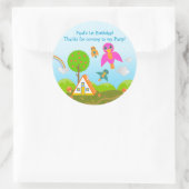 Birds Birthday Party danke Runder Aufkleber (Tasche)