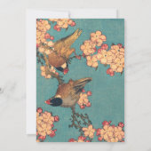 Birds Blume Hokusai Japanische Kunst Einladung (Rückseite)