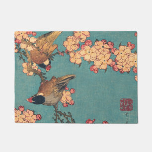 Birds Blume Hokusai Japanische Kunst Fußmatte
