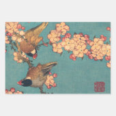 Birds Blume Hokusai Japanische Kunst Geschenkpapier Set (Vorderseite)