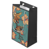 Birds Blume Hokusai Japanische Kunst Kleine Geschenktüte (Rückseite Schrägansicht)