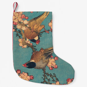 Birds Blume Hokusai Japanische Kunst Kleiner Weihnachtsstrumpf