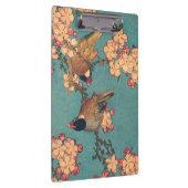 Birds Blume Hokusai Japanische Kunst Klemmbrett (Rechts)