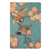Birds Blume Hokusai Japanische Kunst Mini Klemmbrett (Rückseite)
