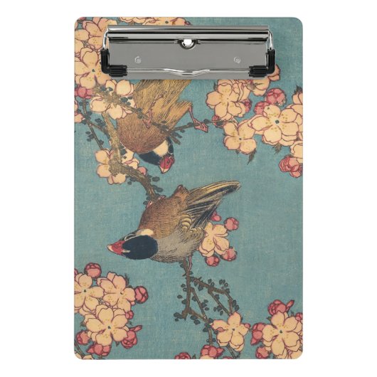 Birds Blume Hokusai Japanische Kunst Mini Klemmbrett (Vorderseite)