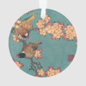 Birds Blume Hokusai Japanische Kunst Ornament (Rückseite)