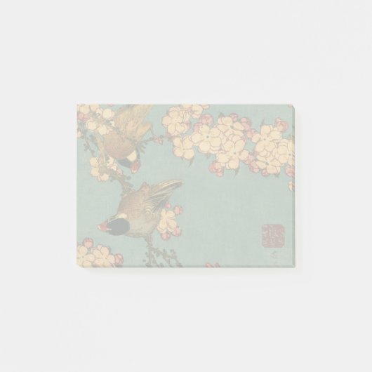 Birds Blume Hokusai Japanische Kunst Post-it Klebezettel (Vorderseite)