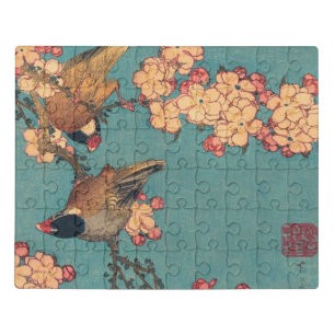 Birds Blume Hokusai Japanische Kunst Puzzle