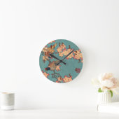 Birds Blume Hokusai Japanische Kunst Runde Wanduhr (Zuhause)