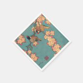Birds Blume Hokusai Japanische Kunst Serviette (Ecke)