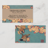 Birds Blume Hokusai Japanische Kunst Visitenkarte (Vorne/Hinten)