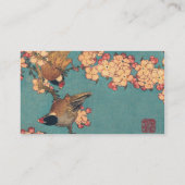 Birds Blume Hokusai Japanische Kunst Visitenkarte (Rückseite)