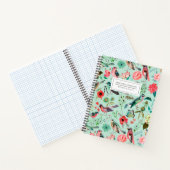 Birds & Blütenminze Grün, alles in allem bedruckt Notizblock (Innenseite)
