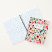 Birds & Blütenrosa Großdruckheft Notizblock (Innenseite)