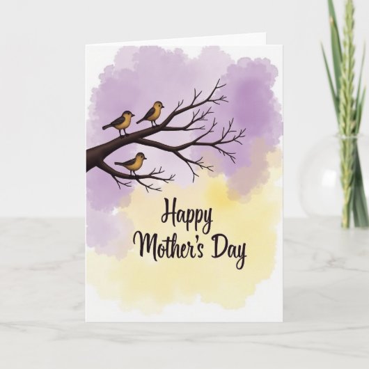 Birds Branch Mothers Day Card Karte (Vorderseite)