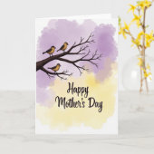 Birds Branch Mothers Day Card Karte (Gelbe Blume)