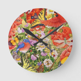 Birds, Butterflies and Bees Wall Clock Runde Wanduhr