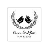 Birds Couple & Twigs Wedding Monogram Gummistempel (Prägung)