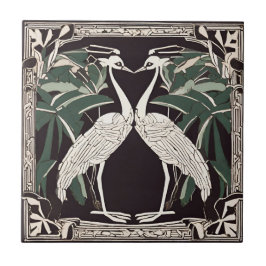 Birds Cranes Familie Jugendstil-Dekorative Fliese