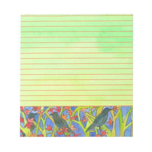Birds der Schwarzkrube Herbstleaves mit Linde Notizblock (Vorderseite)