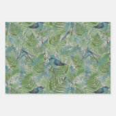 Birds Dragonflies Blue Ferns Decoupage Geschenkpapier Set (Vorderseite 2)