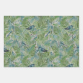 Birds Dragonflies Blue Ferns Decoupage Geschenkpapier Set (Vorderseite)