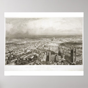 Bird's Eye View of London from Westminster Abbey, Poster