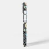 Birds Floral Berries Blue Cream Black Gray Muster Case-Mate iPhone Hülle (Rückseite / Links)