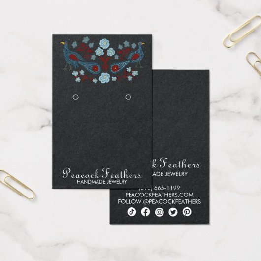 Birds Floral Earring Necklace Juwelier Display Car (Büro)