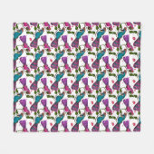 Birds floral seamless pattern Curtain Fleecedecke (Vorderseite (Horizontal))