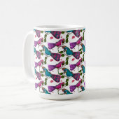 Birds floral seamless pattern Curtain Kaffeetasse (Vorderseite Links)