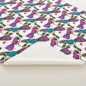 Birds floral seamless pattern Curtain Sherpadecke (3/4)