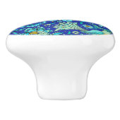 Birds Florals Royal Blue, Gelb Keramikknauf (Seitenansicht)